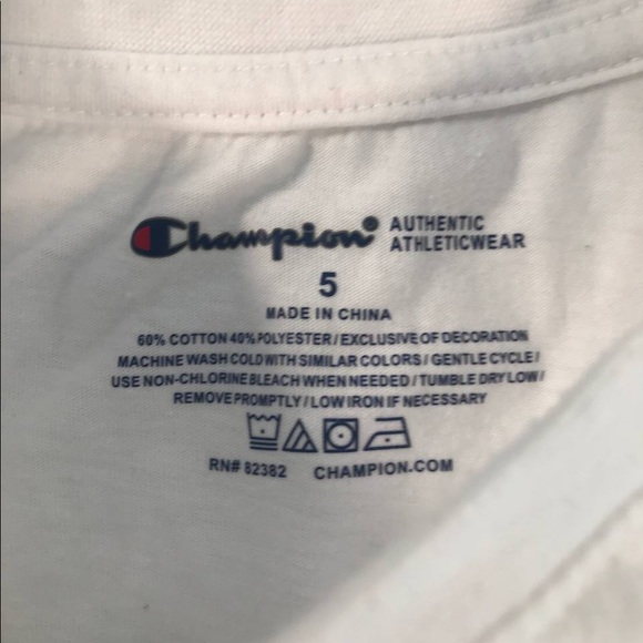 Kids’ Champion Small Logo Colorblock SS T-Shirt Size 5 - Picture 3 of 5
